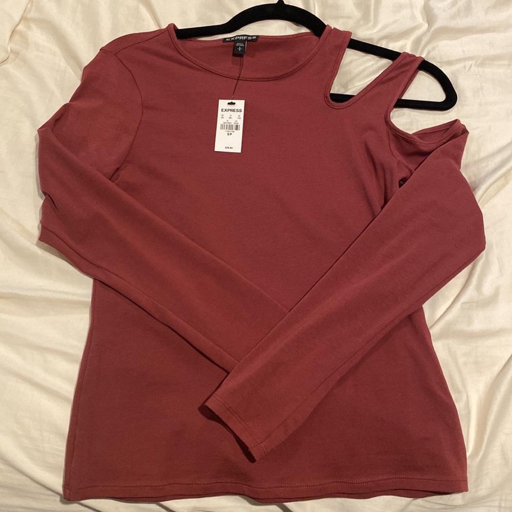 NWT Express Open shoulder long sleeve top